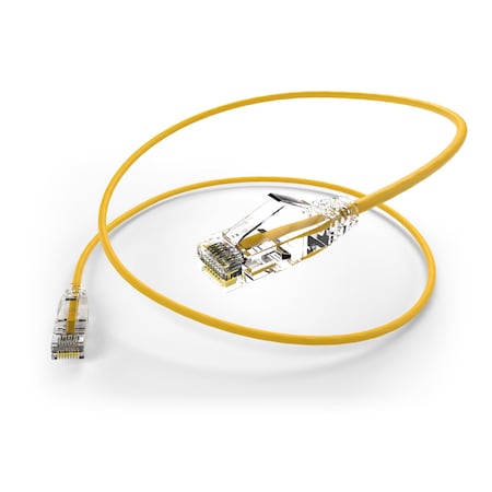 Unc Group Clearfit Slim Cat6 28Awg Patch Cable, Snagless, Yellow 6 Inch, High CS6-06I-YLW